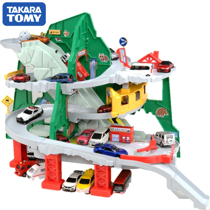 tomy多美卡合金小汽车电动轨道套装男玩具礼探险盘旋山道166153cn