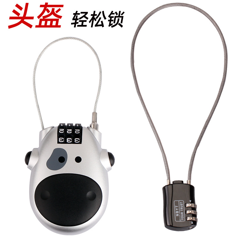 [Source Factory] Long Steel Wire Password Lock Helmet Lock Anti-Theft Wardrobe Sub Luggage F8106