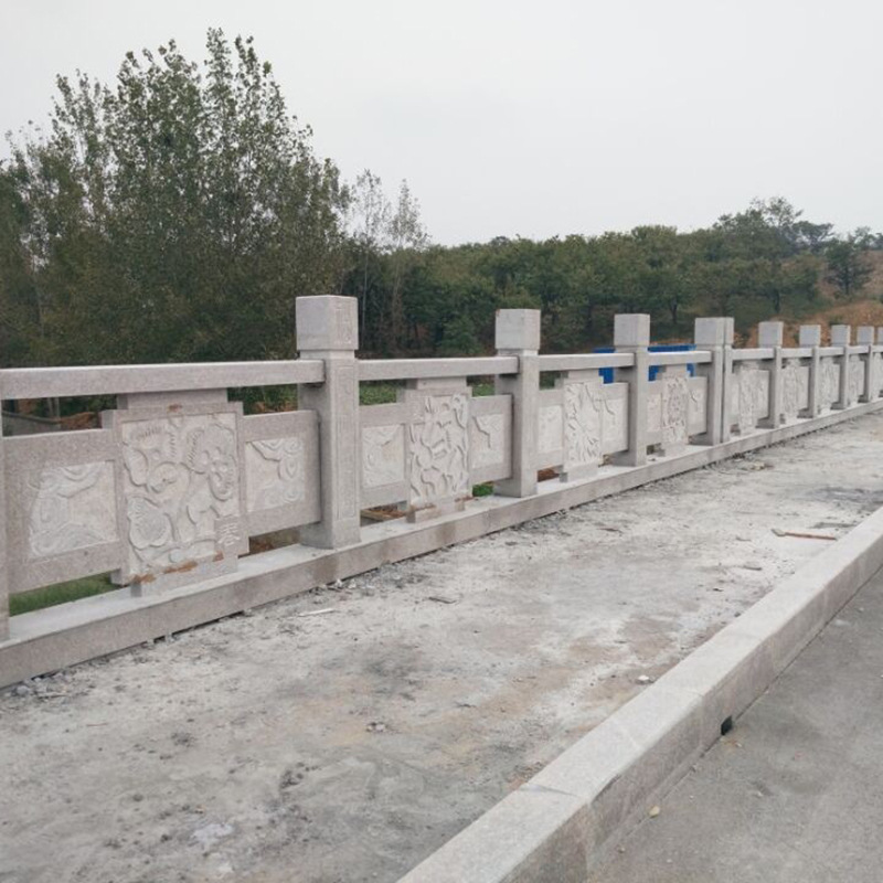 花岗岩石材桥栏杆 青白石雕栏板 青石栏杆户外石材围栏