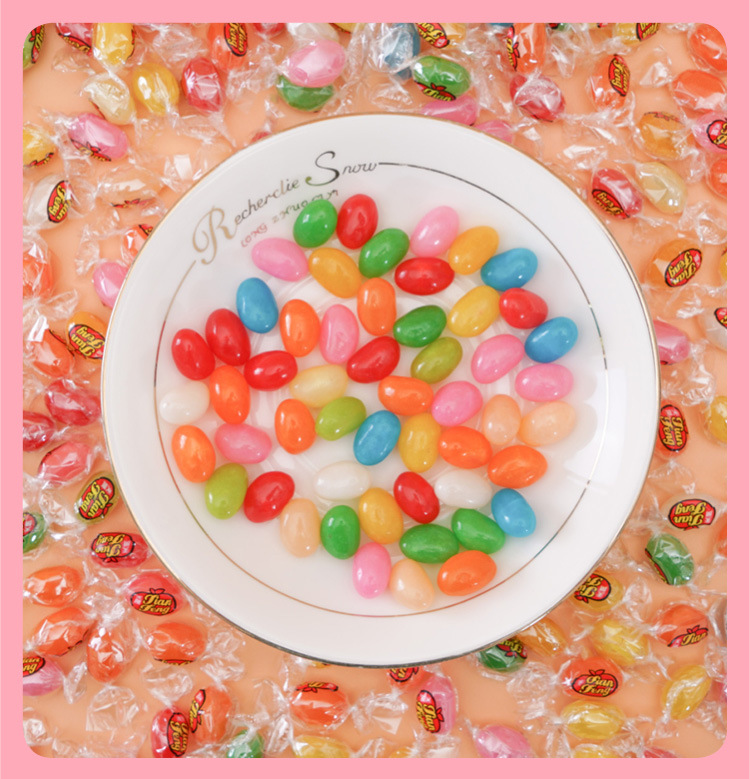 天凤彩虹糖水果软糖七彩qq糖喜糖彩色糖豆吉利豆独立包装桶装5斤