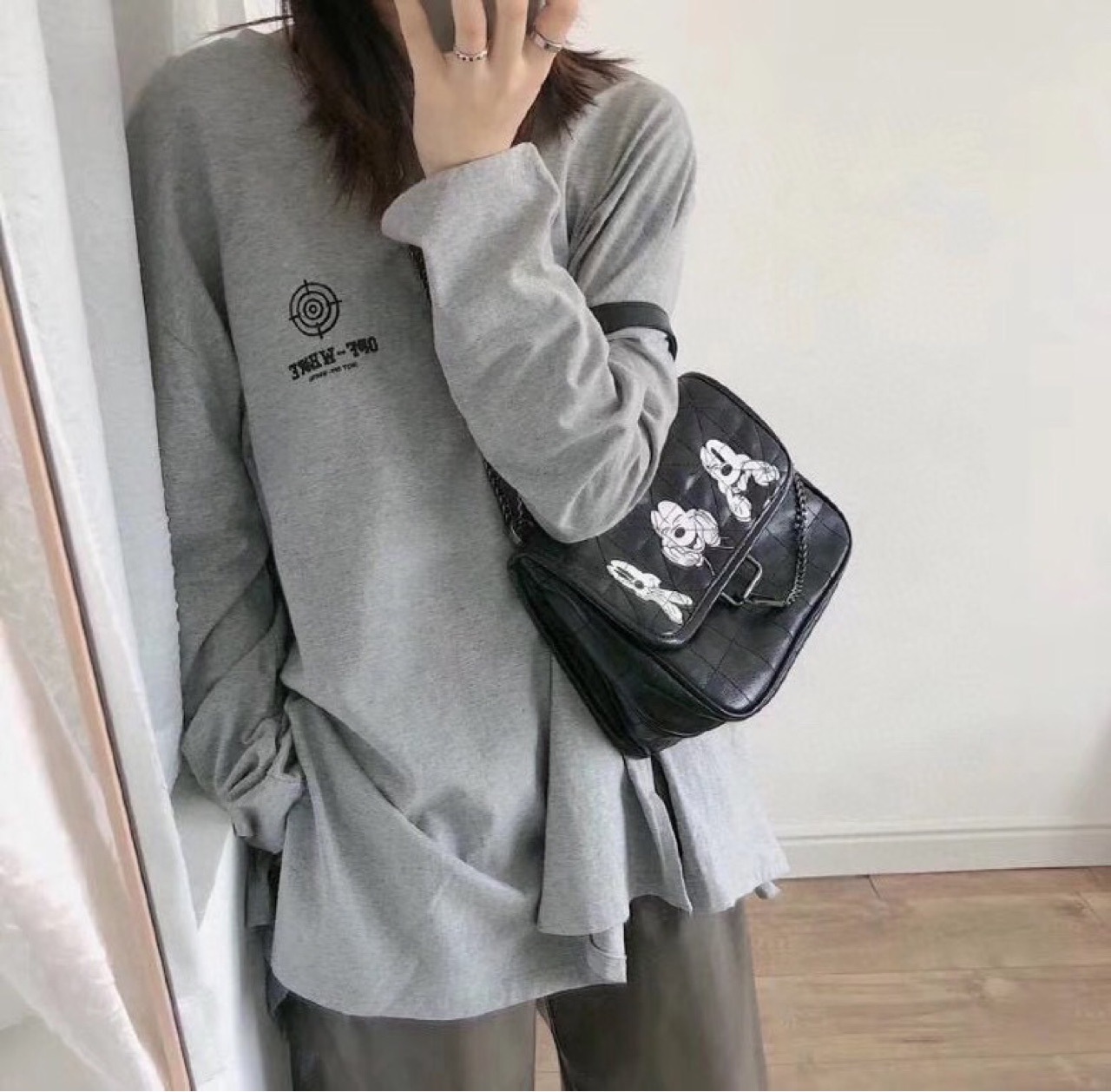 za米奇流浪包zr米老鼠联名印花软质斜挎包女包 现货 一件代发
