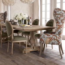 法式做旧餐桌美式复古实木会议桌长桌花艺培训桌洽谈桌地中海餐台