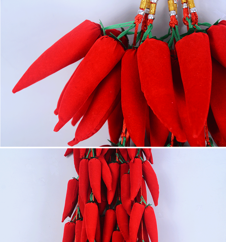 红辣椒串新年挂件元旦过年装饰中国结辣椒超市商场布置春节挂串