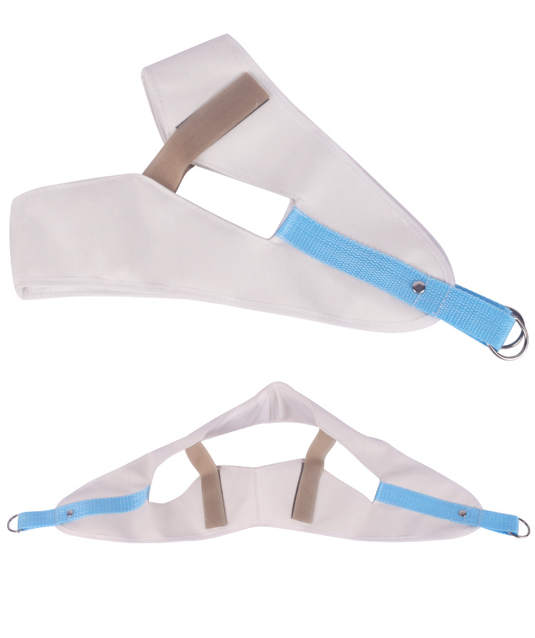 男女颈椎拉伸矫正吊脖子颈椎牵引带透气皮革帆布颈椎固定带家用