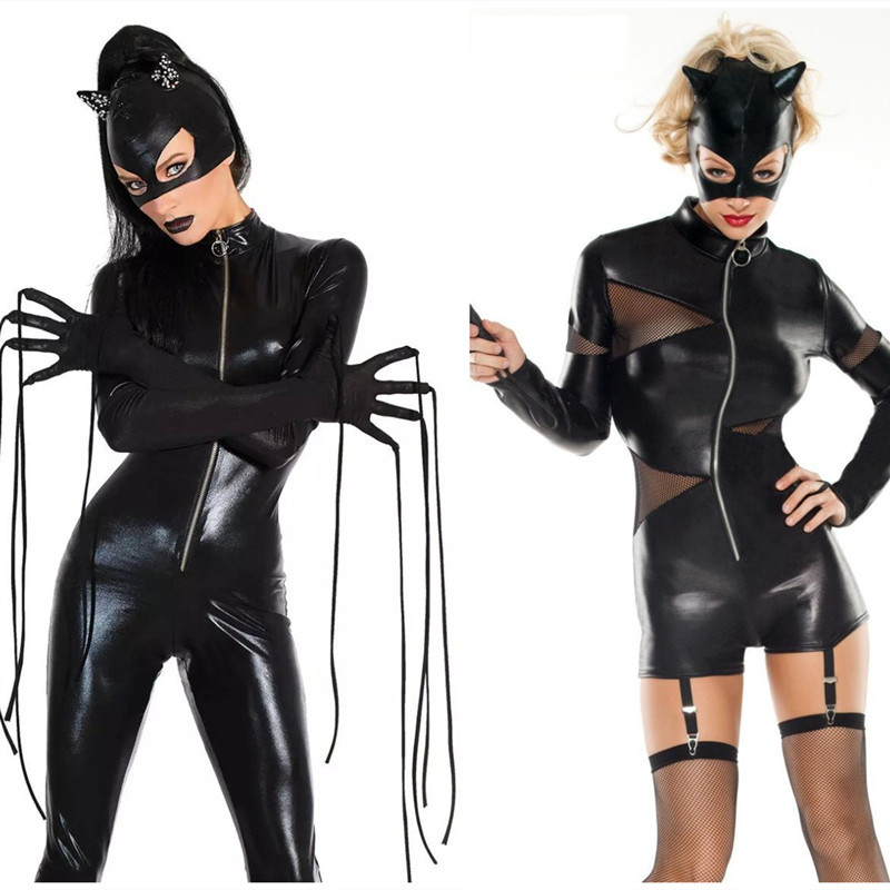 分码俱乐部服漆皮装皮款猫女郎中性机车服万圣节派对服装情趣套装
