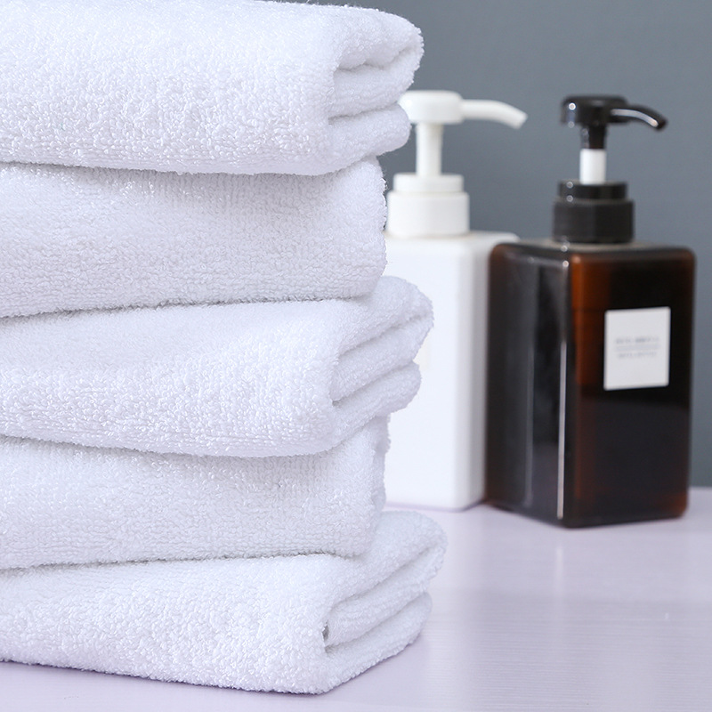 120G Pure Cotton White Wholesale Towels Foot Bath Hotel Hotel Beauty Salon Bath Center Special Thickened Absorbent