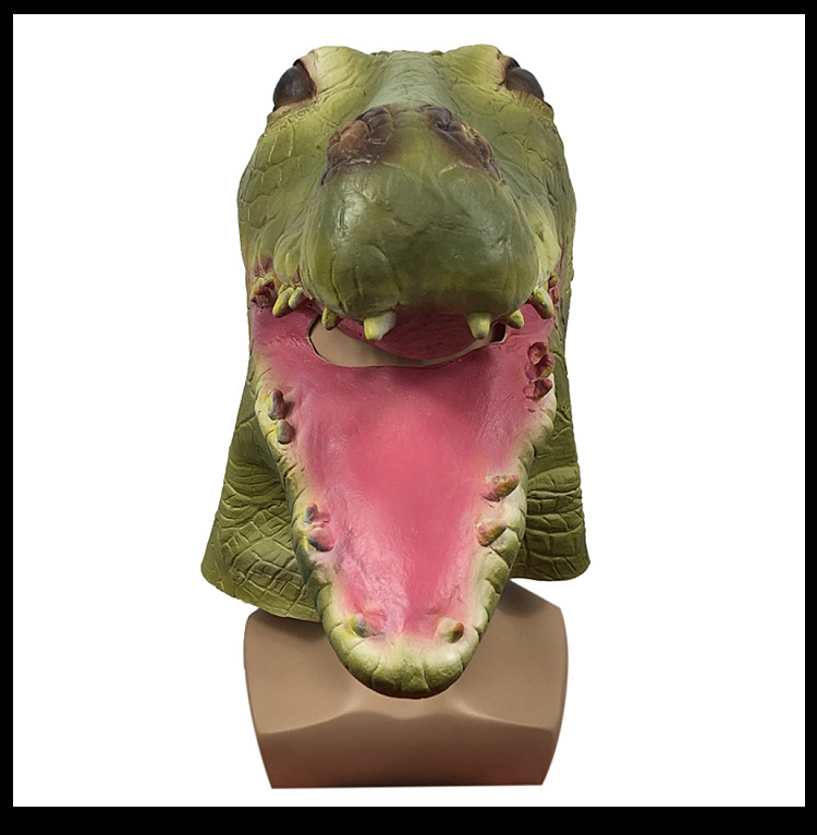 搞笑鳄鱼动物头套面具 化妆舞会派对可爱头饰 万圣节恶搞表演道具