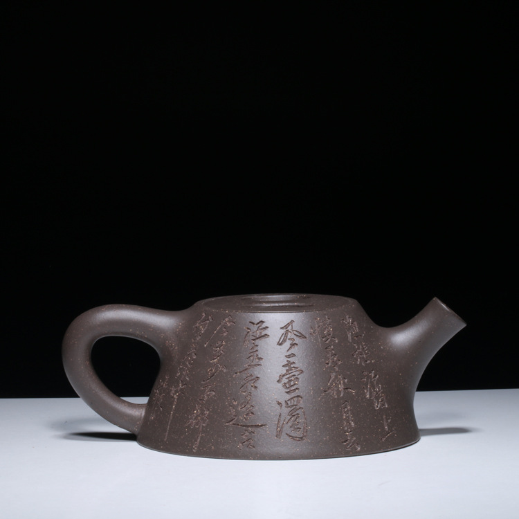 宜兴紫砂茶壶原矿青灰泥邱义之纯手工功夫茶具霸王牛盖石瓢壶精品