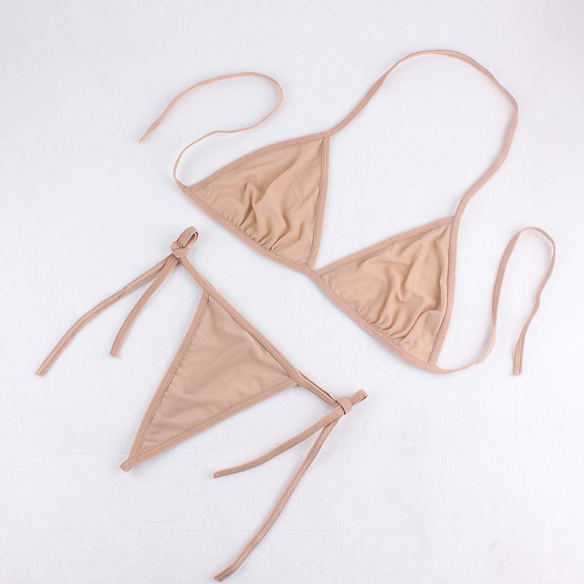 网布三点式杏色1