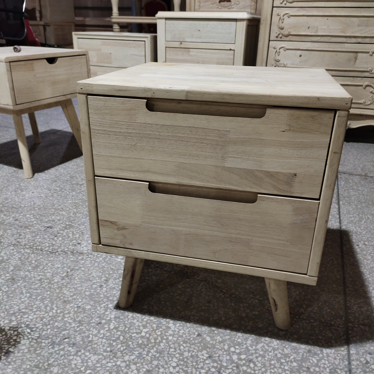 厂家直销北欧床头柜白茬现代床头柜白坯家具床头柜简约床头柜白胚