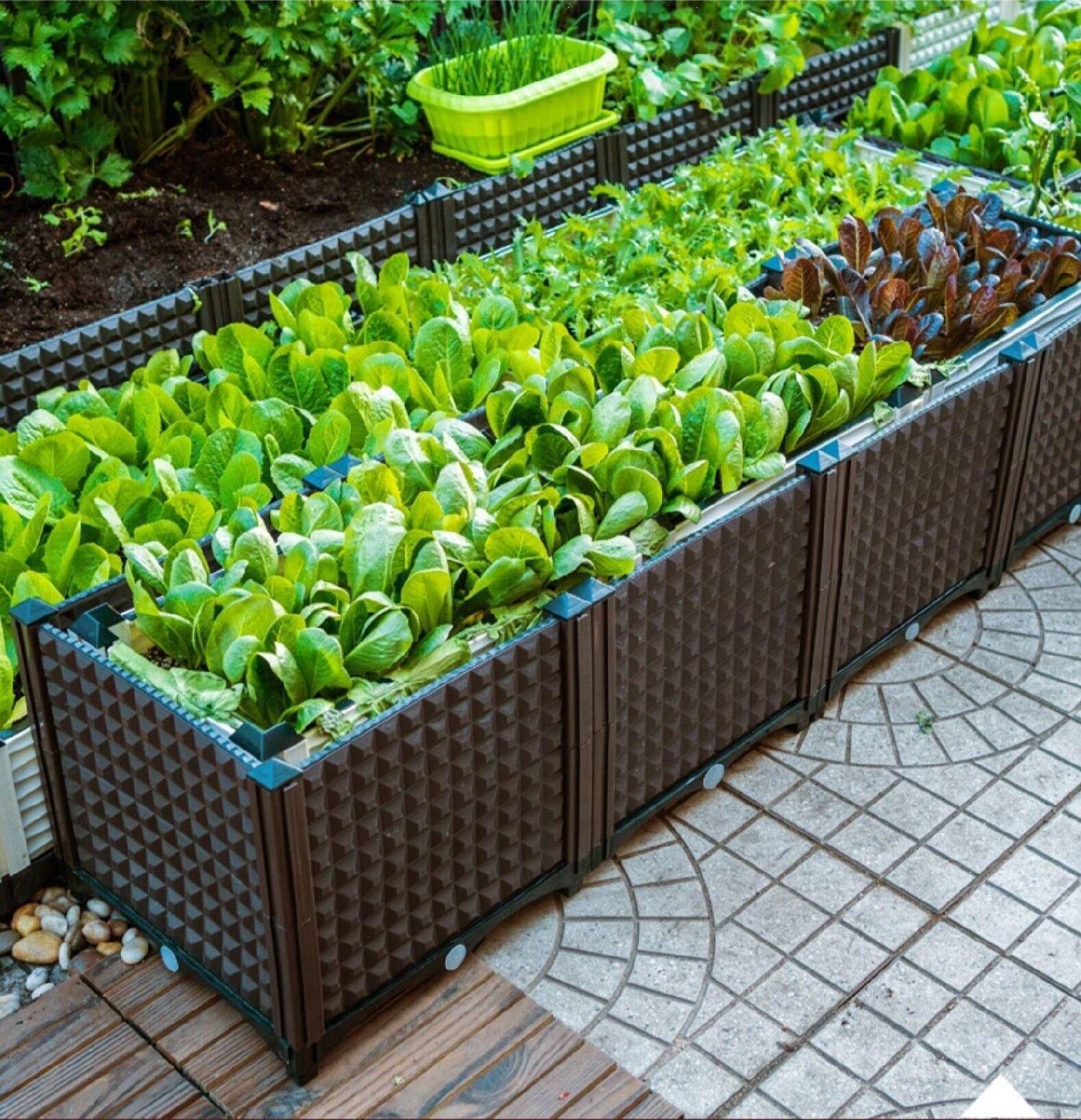 种菜盆花种植花盆高幼儿园种植盆栽露台花盆架大盆种菜池组合花圃