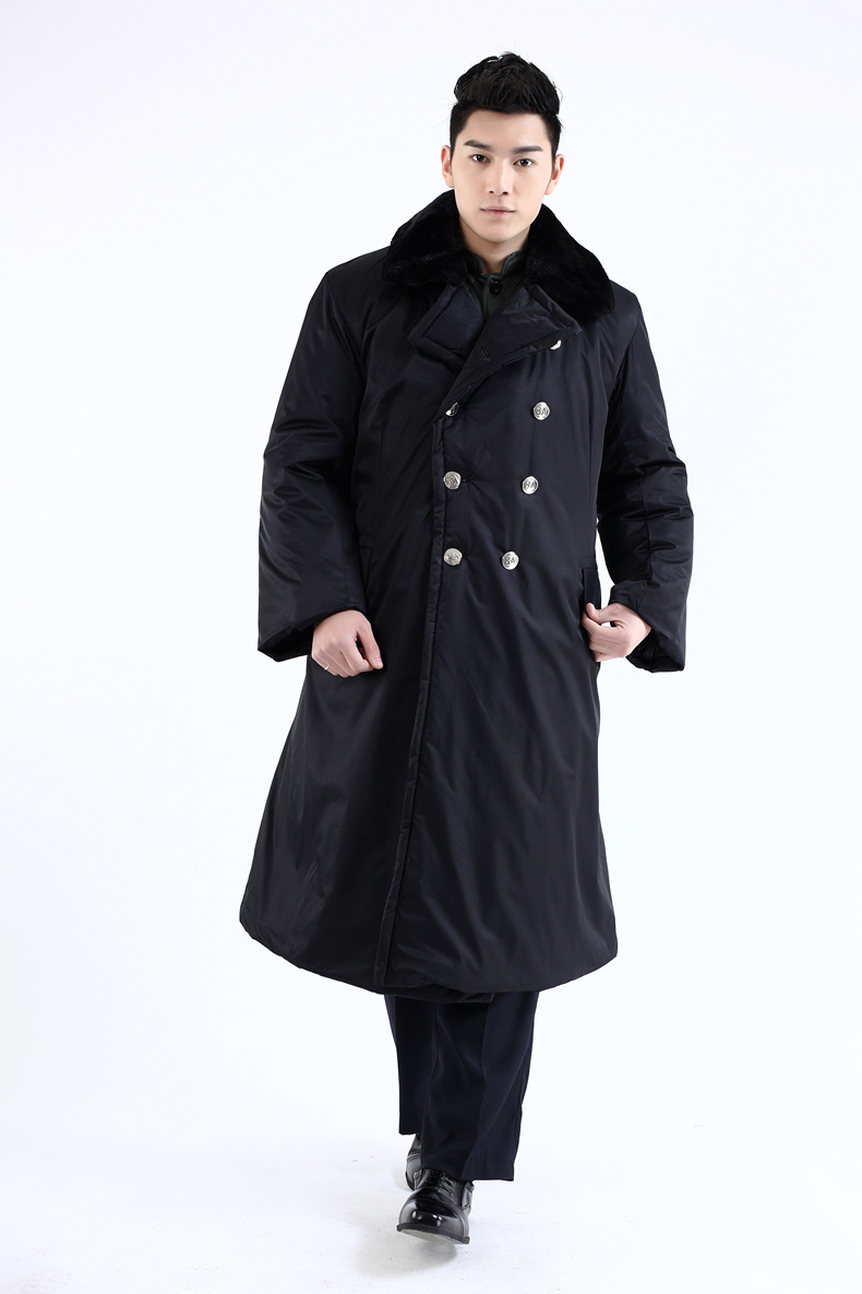 保安大衣军大衣男冬季加厚长款劳保工作服冷库防寒服女棉袄棉服