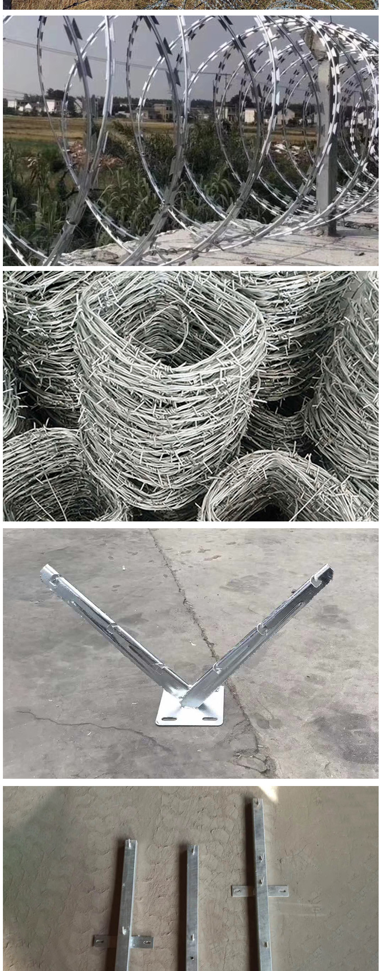 刺丝滚笼支架铁丝网刀片刺绳防爬防盗高铁热镀锌立柱支架可定做