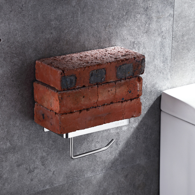 卫生间304不锈钢手机卷纸架卫浴置物架酒店公共厕所写字楼 厕纸架