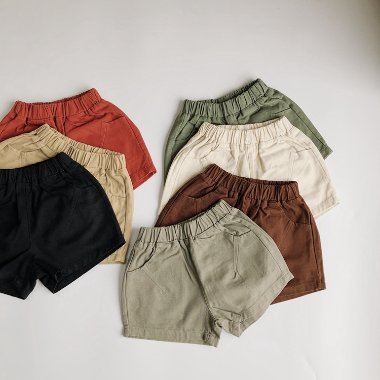 Basic Style Children's Shorts Spring and Summer New Korean Style Boys and Girls Seven-Color Candy Color Shorts Casual Crawler Fashion
