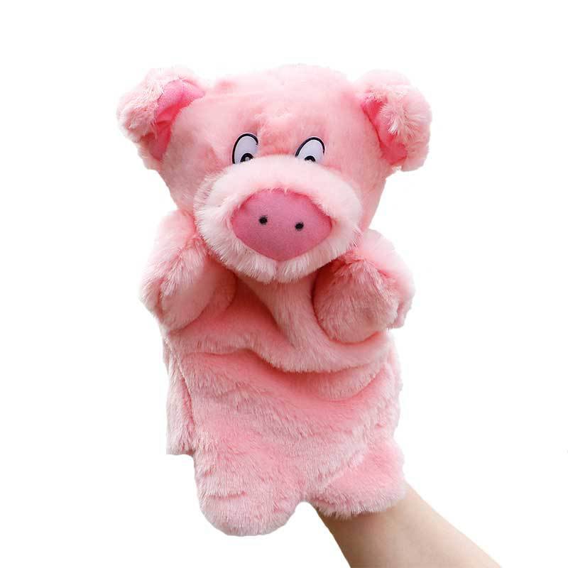 毛绒玩具手偶小动物粉色小猪造型家庭亲子玩偶幼儿园上课故事道具