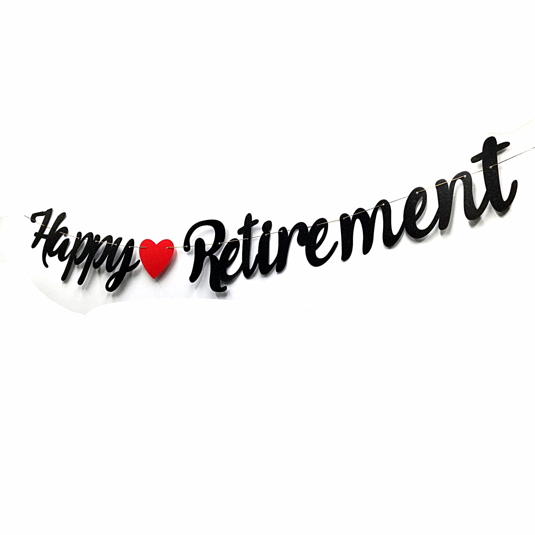 退休主题派对闪金happy retirement字母拉旗 玫瑰金派对横幅