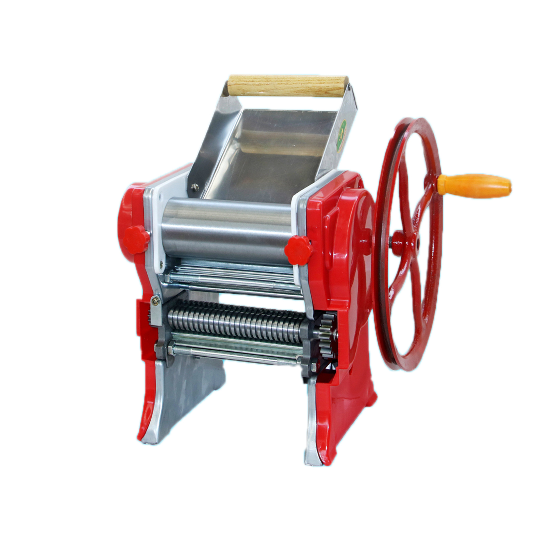 厂家供应150手摇轮红罩压面机175面条机绞肉机等厨房机械