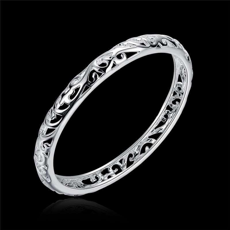 大小心手镯ebay饰品 镀银首饰创意双心手镯批发 欧美时尚配饰