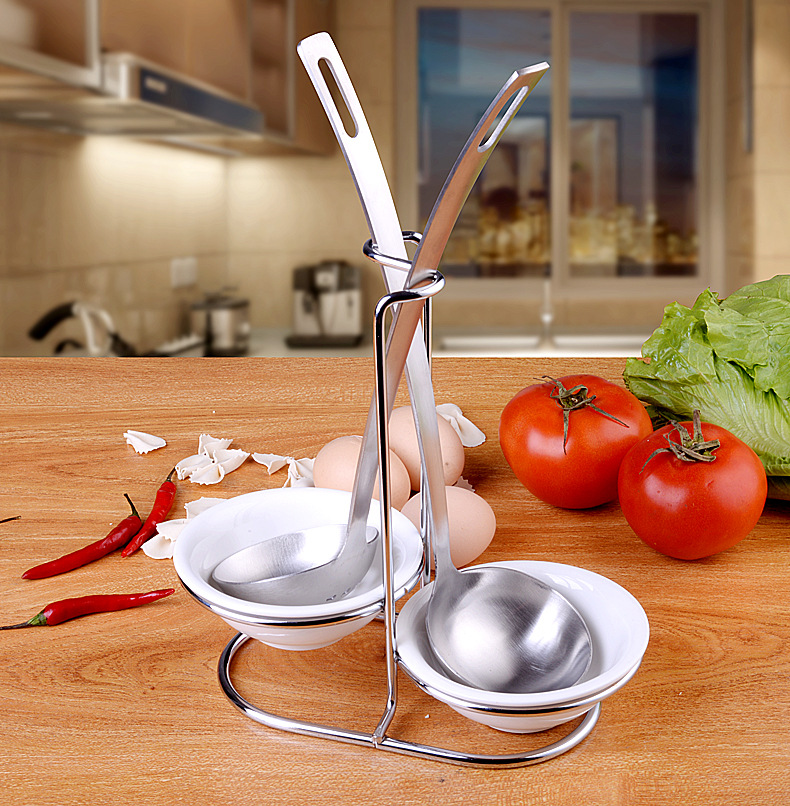 不锈钢勺子架汤壳架火锅挂汤勺架收纳托勺架酒店漏勺架公勺公筷