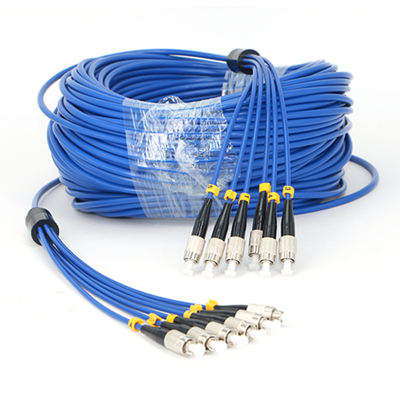 厂家直销室内防鼠咬单模6芯fc-fc铠装光纤跳线铠甲尾纤10米