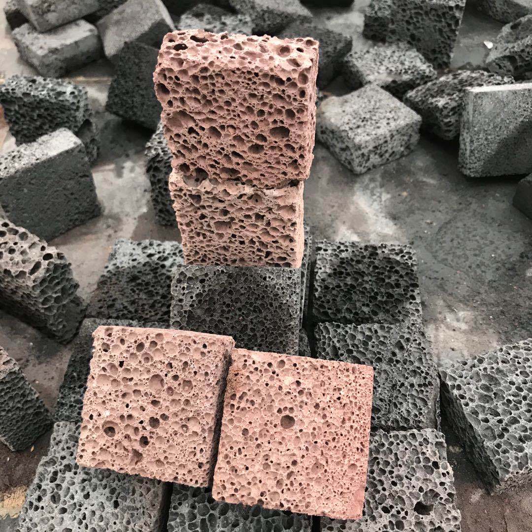 火山石板材 浮石板 火山岩切片 碎拼 可加工定制水草养殖火山块