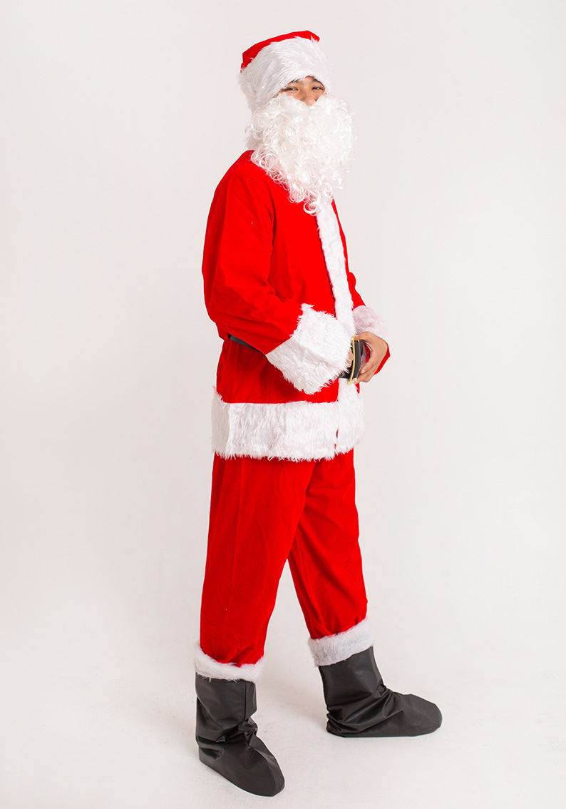 圣诞老人服装欧美加大加厚派对演出成人男款圣诞老人衣服跨境热卖