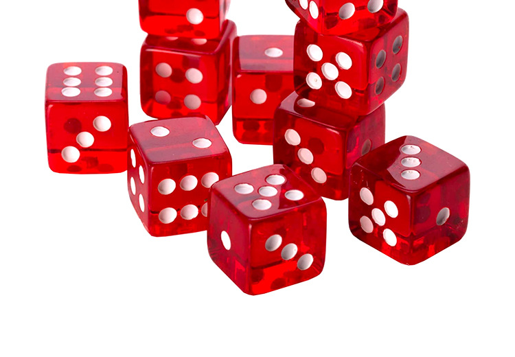 现货骰子16mm直角水晶骰子亚克力透明色子酒吧ktv娱乐筛子供跨境