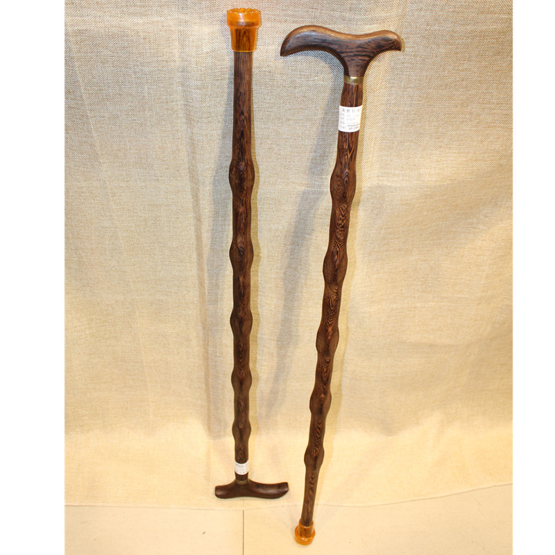 红木鸡翅木拐杖拐棍 老人实木质根雕手杖 老年人辅助龙头拐杖雕刻