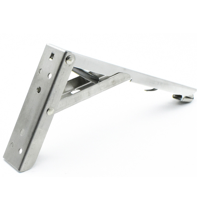 加厚不锈钢弹簧折叠支架 三角活动支撑架直角超强承重隔板托架