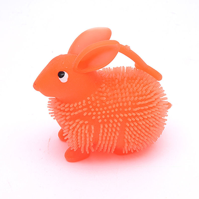 儿童弹力球刺猬毛毛球按摩球七彩发光球地摊夜市闪光发泄球小玩具