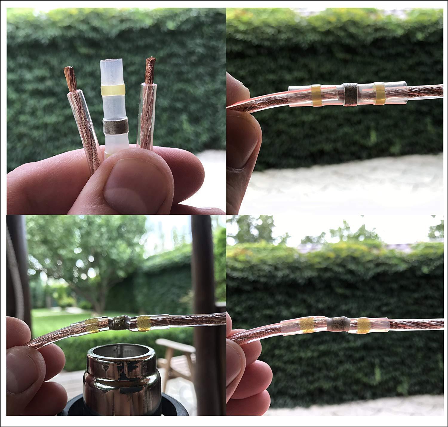 50pcs袋装 免压焊锡环热缩管快速接线端子 中接管对接防水