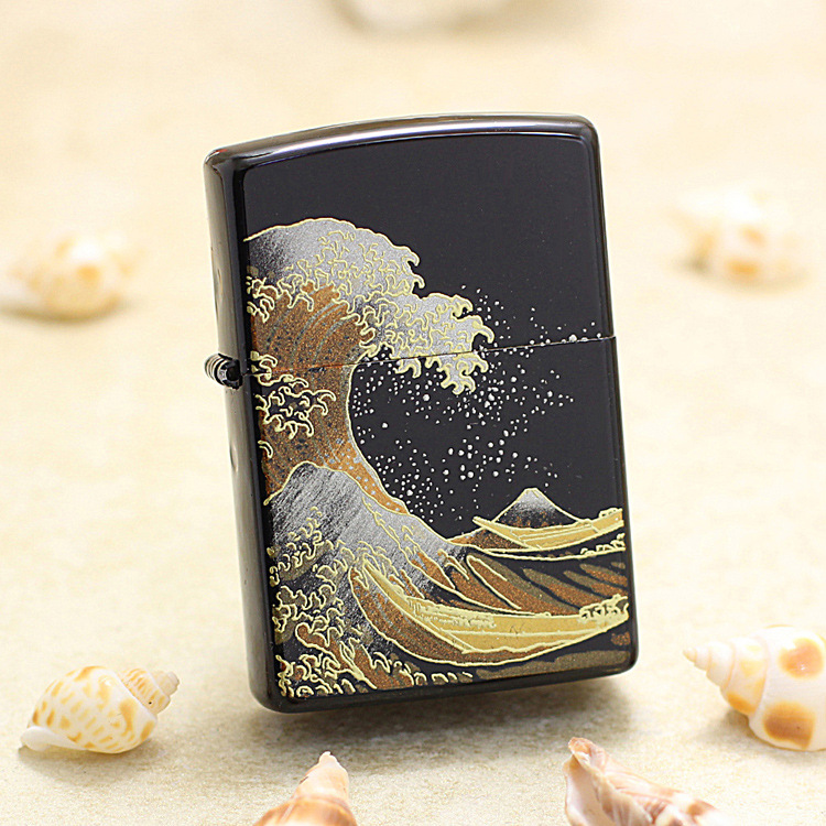 zippo打火机2lanamifuji本金莳绘之浪花