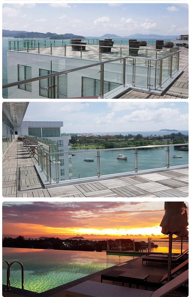 佛山定制钢化玻璃夹层立柱 户外防护栏不锈钢扶手 家装阳台栏杆