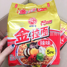 批发食品韩国进口不倒翁金拉面辣味方便面汤面泡面整箱600g8袋1箱