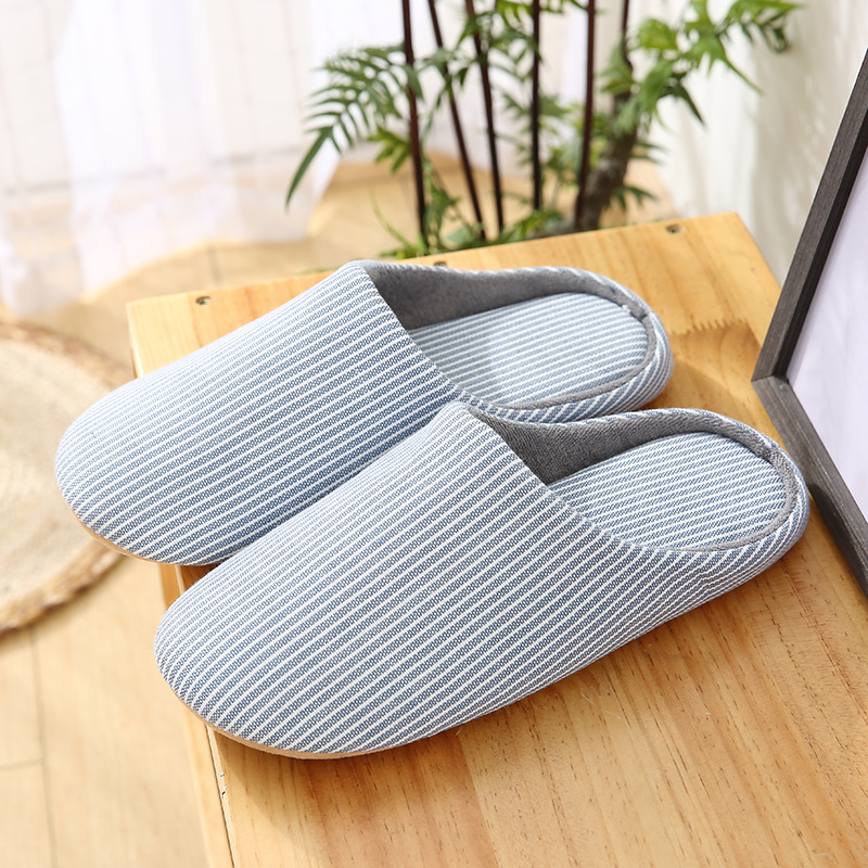 Machine Washable Soft Bottom Japanese Home Wooden Floor Silent Indoor Slippers Spring and Summer Men and Women Cotton Slippers Home