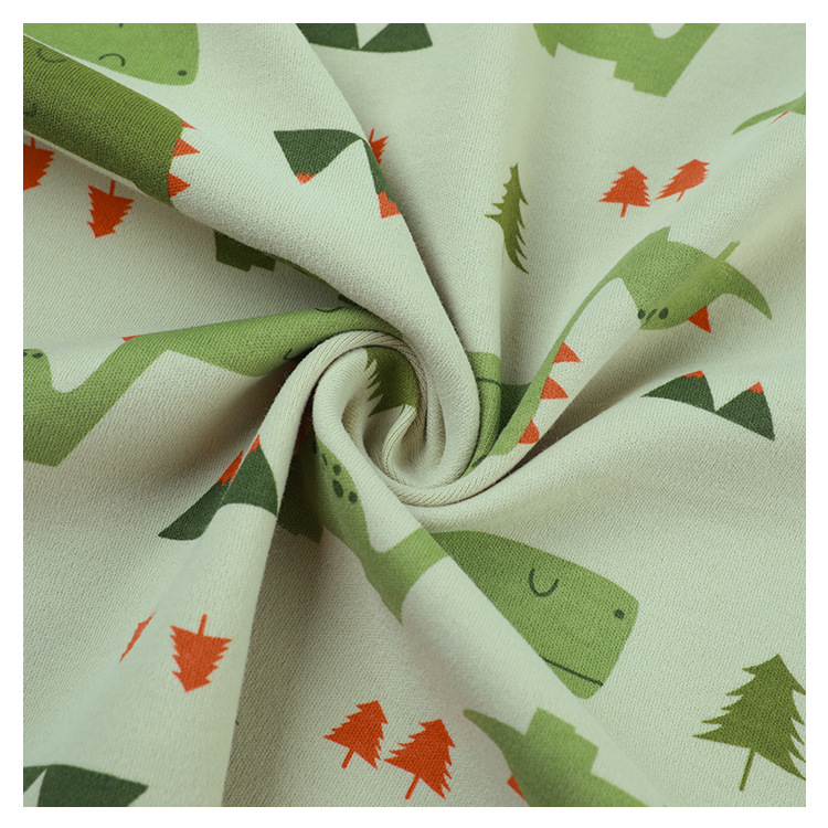 40s羊毛拉架磨毛印花布 针织莱卡印花双面布 秋冬家居服睡衣面料