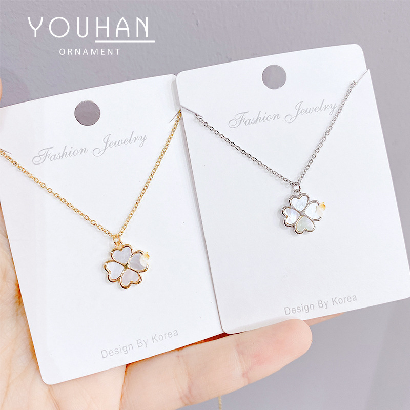 Clover Short Chain Online Red Live Broadcast Big Brand Model Style Bells of Ireland Clavicle Chain Necklace Female Jewelry Source Factory