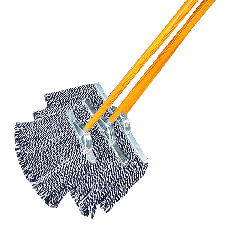 老式木柄平头地板排拖棉线棉布拖水尘拖宽头地板拖把水泥地面拖把