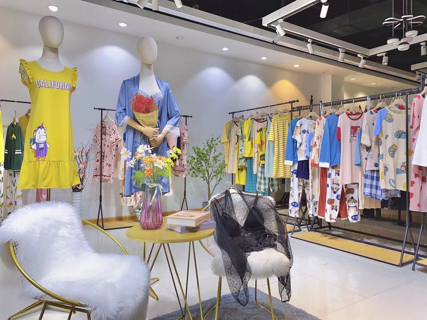 乐夏21春夏装亲肤舒适家居服睡衣睡裙女品牌折扣女装尾货批发走份