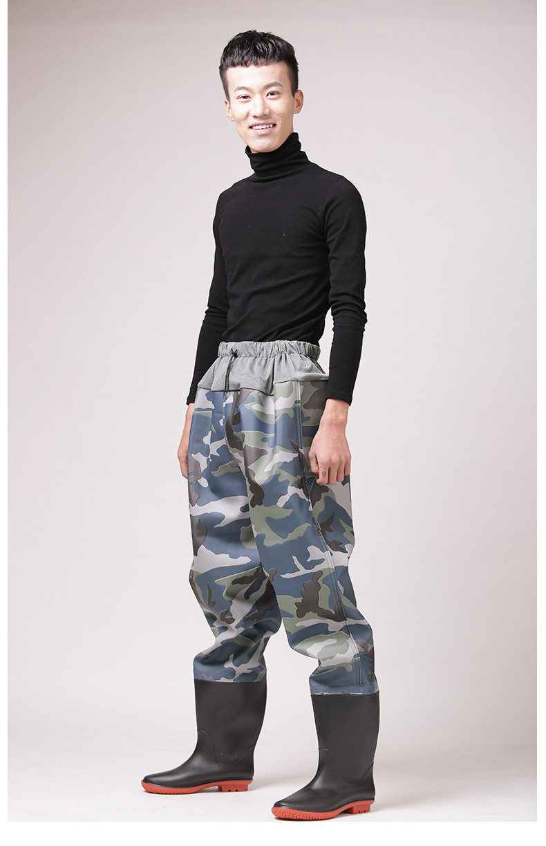 抓鱼裤钓鱼服捕鱼下水裤超轻男皮叉扑鱼连体雨裤子全身加厚防水衣