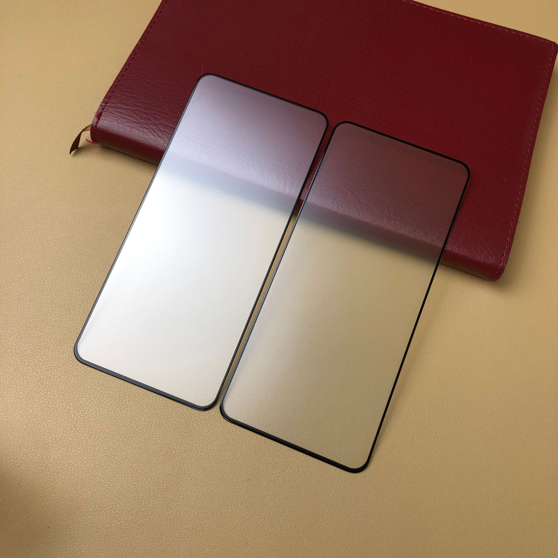 适用samsung a80雾面玻璃贴三星a90全屏磨砂钢化膜 蚀刻亮边 电镀