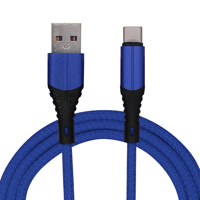 厂家现货批发数据线 适用type-c华为oppo手机充电线 尼龙编织铝壳