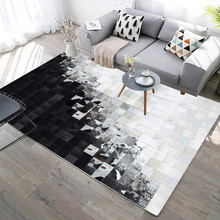 家用现代抽象水墨北欧美式地毯客厅茶几卧室床边满铺毯可水洗