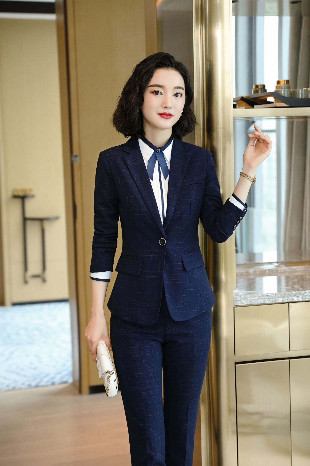 春秋新款职业西服套装女正装时尚销售珠宝店长袖西装工作服