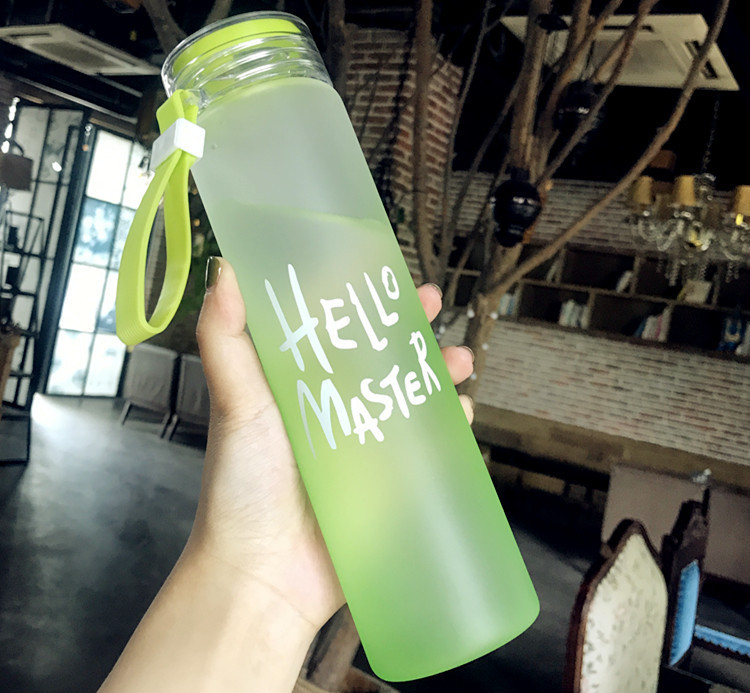 Colored Cup Plastic Cup Male and Female Students Korean Style Minimalist Water Cup Text Portable Cup Frosted Creative Advertising Tea Cup