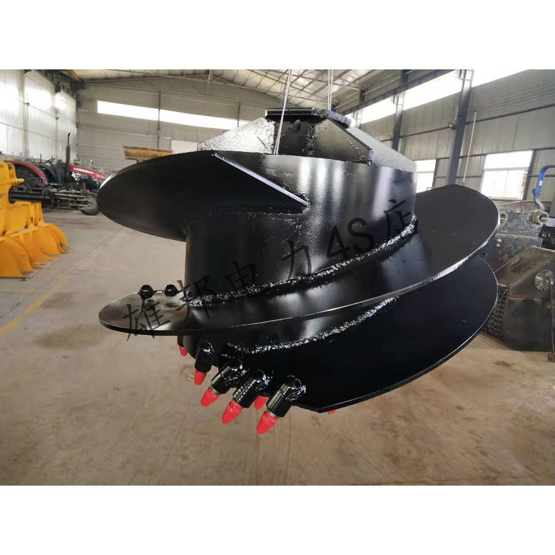 地基钻孔机前置悬挂式螺旋钻孔机桩帽钻筒30-50kn地基桩孔成型机