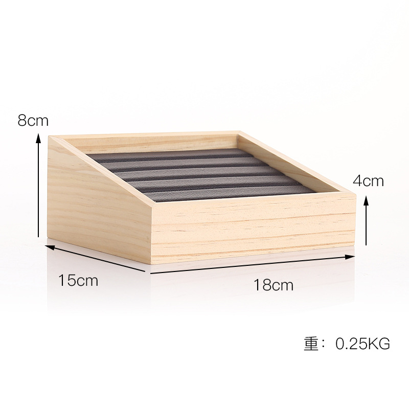 Solid Wood Tray Box Pendant Oblique Box Rings Ear Studs Display Box Household Jewelry Storage Box Jewelry Display Shelf