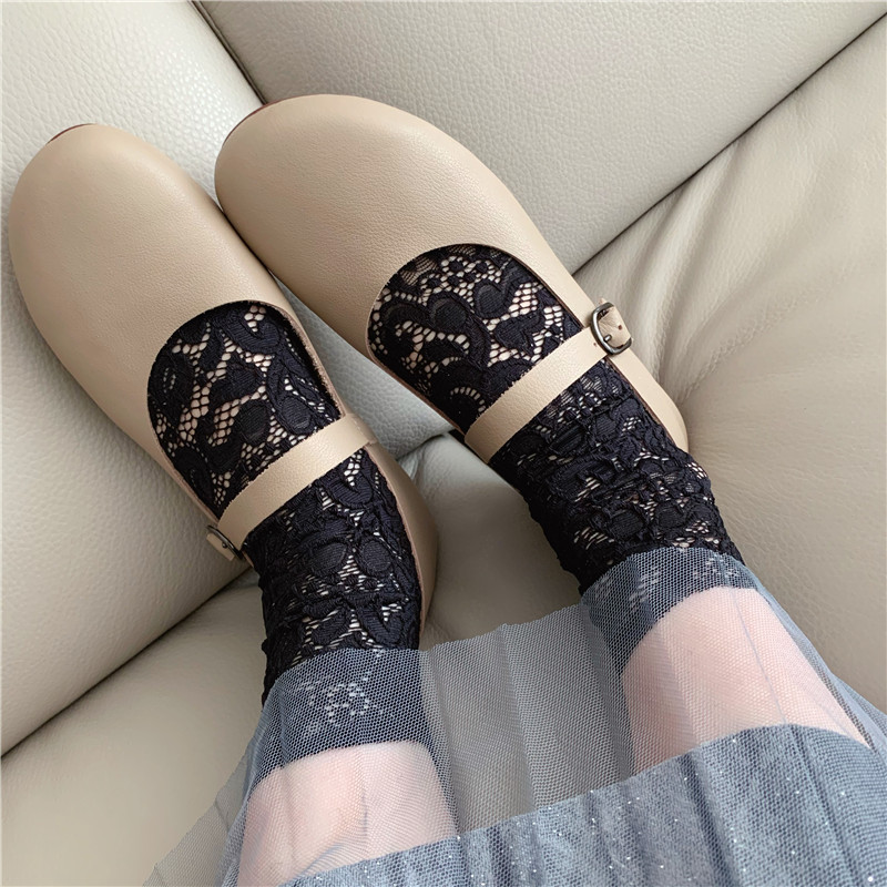 春夏甜美镂空玫瑰花边短袜蕾丝刺绣花朵女袜现货批发一件代发