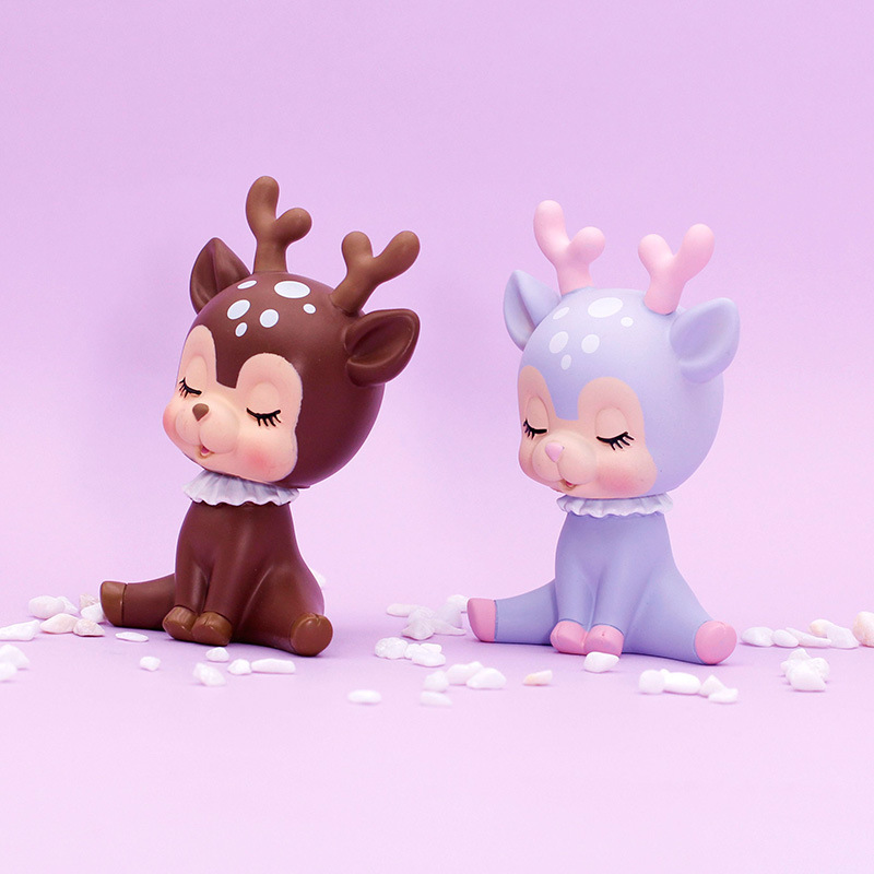 一鹿有你汽车装饰创意个性汽车摇头装饰蛋糕烘焙树脂摆件厂家直销